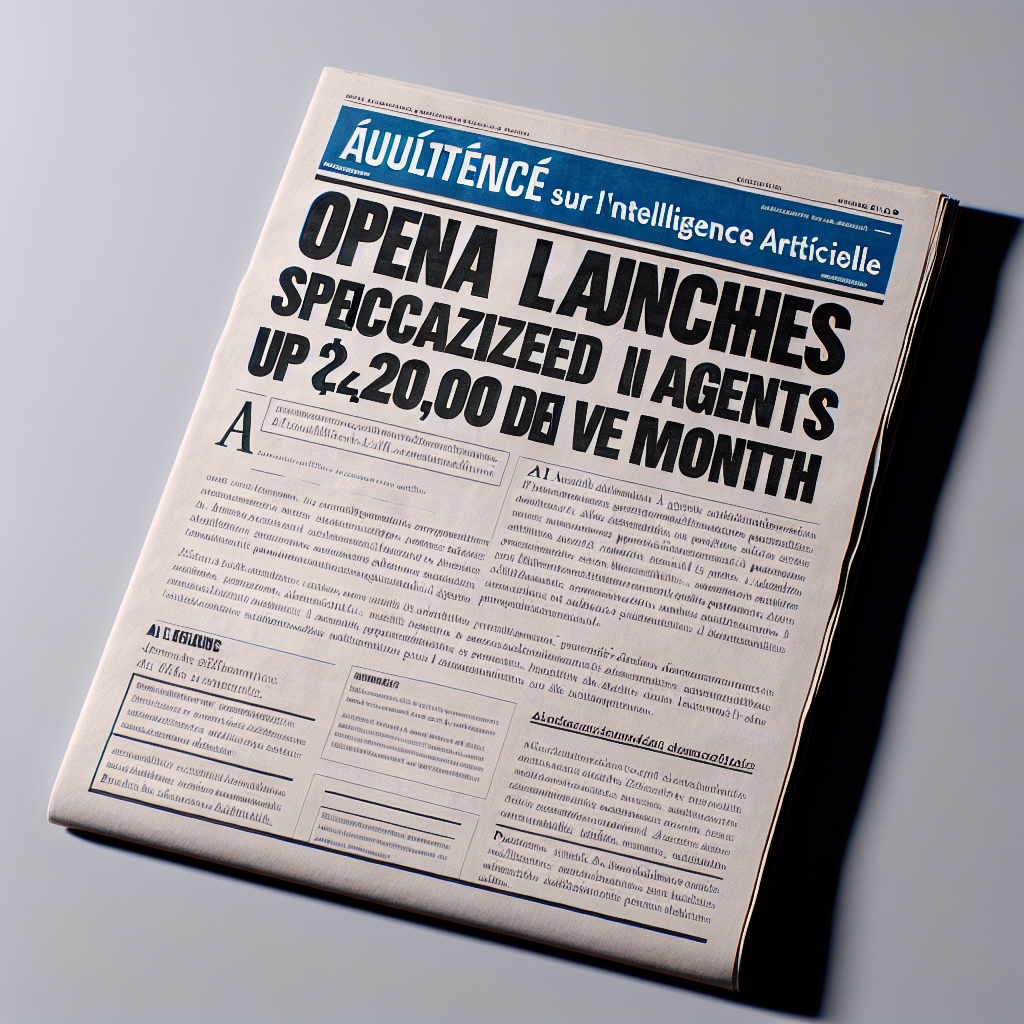"OpenAI lance des bots IA à 20k$/mois pour booster l'économie des entreprises!"