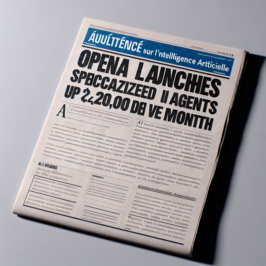 "OpenAI lance des bots IA à 20k$/mois pour booster l'économie des entreprises!"
