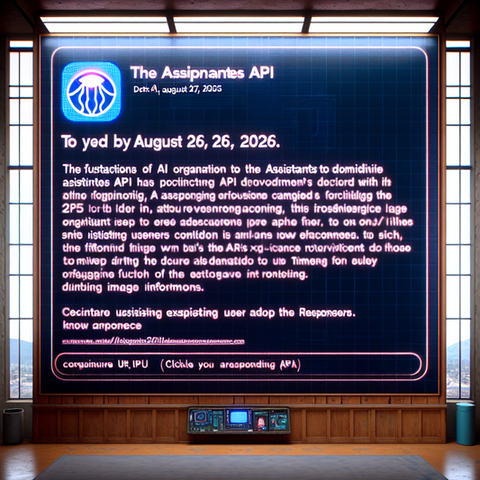 "OpenAI annonce la fin de l'API Assistants pour 2026 : Rendez-vous sur l'API Responses dès maintenant !"