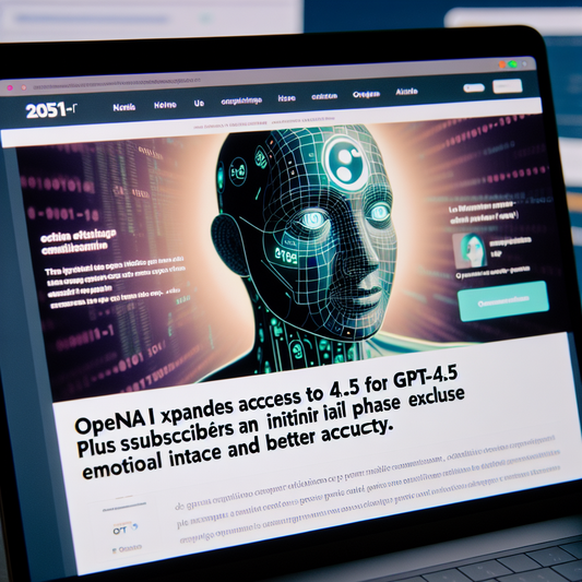 "GPT-4.5 : Nouvelle ère de l'IA Avec Accessibilité Elargie et Intelligence Emotionnelle Renforcée !"