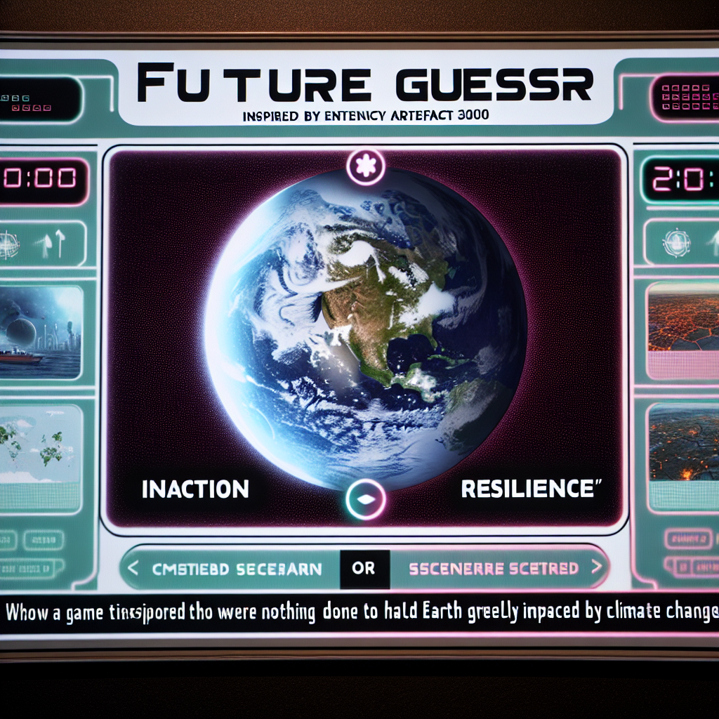 "Découvrez le monde de 2100 avec FutureGuessr : le nouveau jeu d'IA sur le changement climatique par Artefact 3000 !"