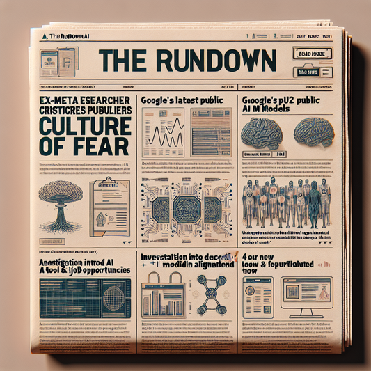 "Exclusif: Ancien chercheur de Meta dénonce une 'culture de la peur', découvrez les nouveaux modèles médicaux ouverts de Google et écoutez les histoires d' intelligence artificielle actuelles"