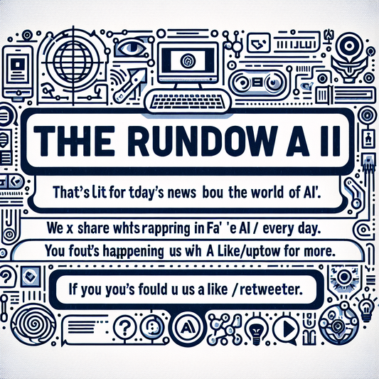 "Restez branché sur l'actualité de l'IA avec nous! Suivez-nous sur @TheRundownAI"