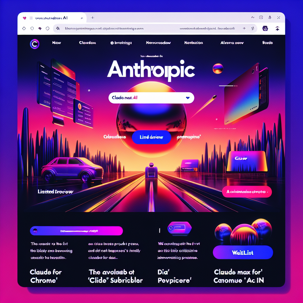 "Anthropic lance Claude pour Chrome : une nouvelle extension pour une navigation agencée! Espace limité à 1.000 abonnés Max!"