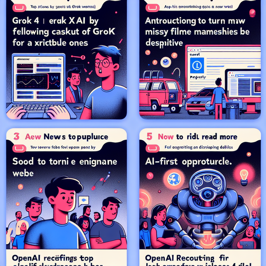"Découvrez les nouveautés marquantes en intelligence artificielle : sortie de Grok 4 de xAI, Comet de Perplexity, transformation de noms de fichiers d'images, recrutement d'ingénieurs par OpenAI et 4 opportunités d'emploi!"