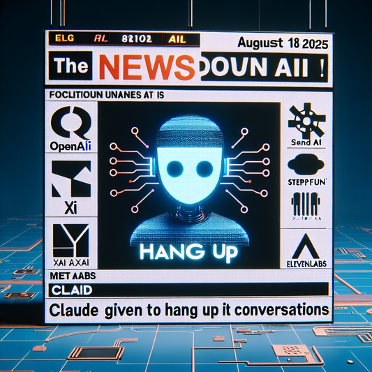 "Anthropic offre à Claude le pouvoir de 'raccrocher' les conversations : Découvrez cette innovation et d'autres actualités OpenAI, Stepfun AI, xAI, Meta et ElevenLabs"