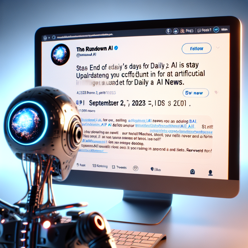 "Suivez l'actualité de l'IA au quotidien avec nous, sur @TheRundownAI : votre source d'information incontournable!"