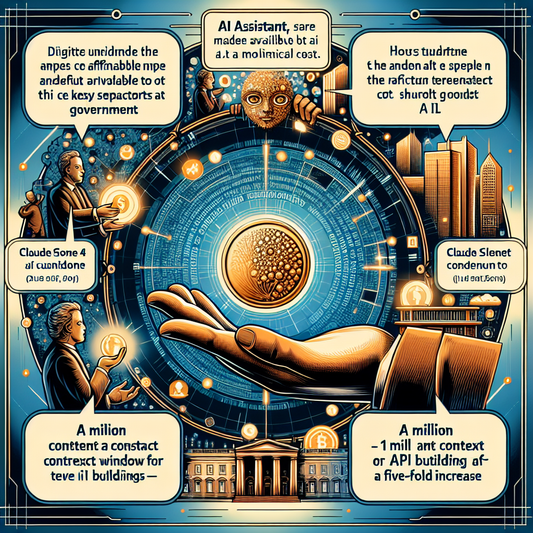 "Anthropic démocratise Claude Assistant pour le gouvernement américain à seulement 1$ et booste la capacité de Claude Sonnet 4 par 5!"