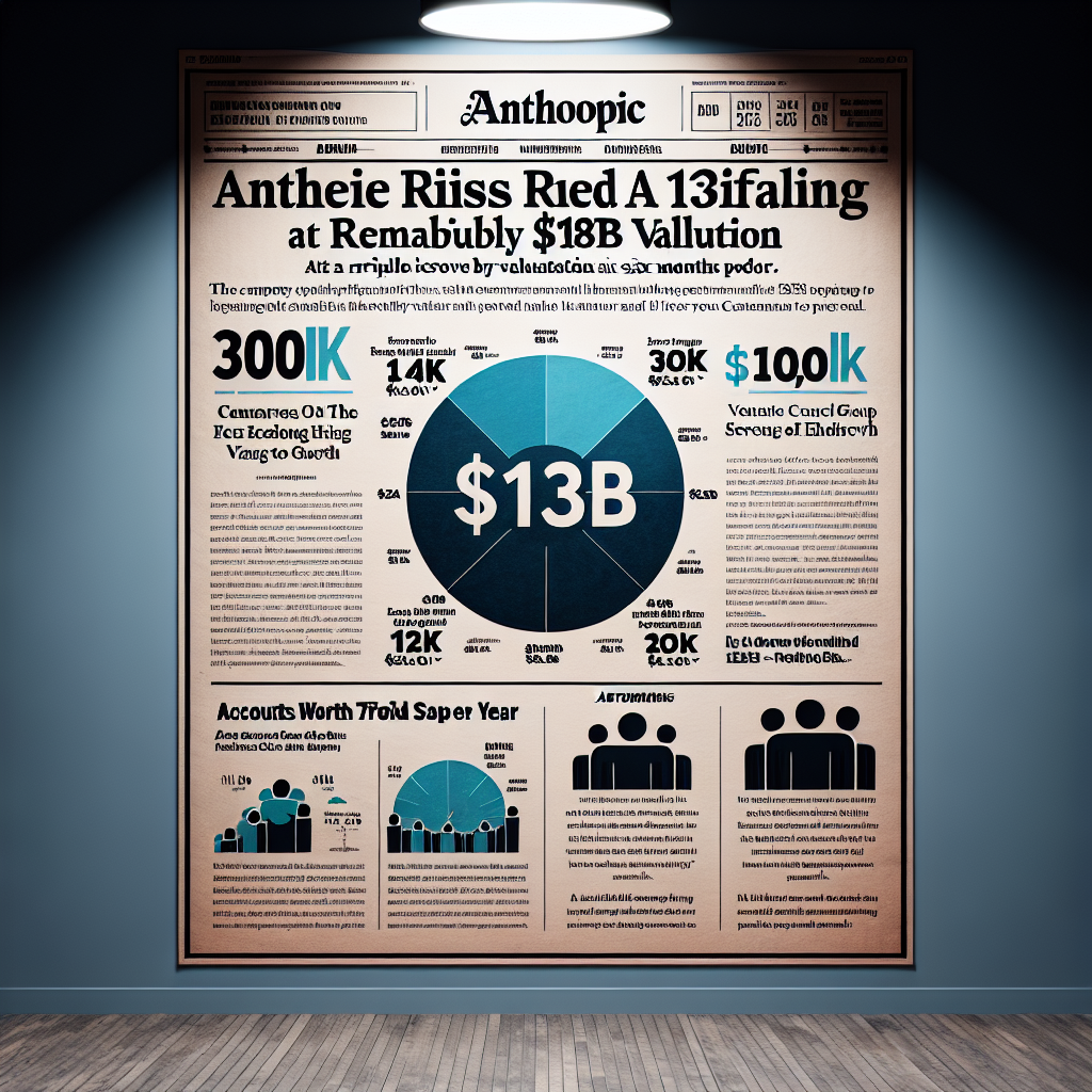 "Anthropic multiplie par 3 sa valeur en six mois, se valorisant à 183 milliards de dollars après avoir levé 13 milliards"