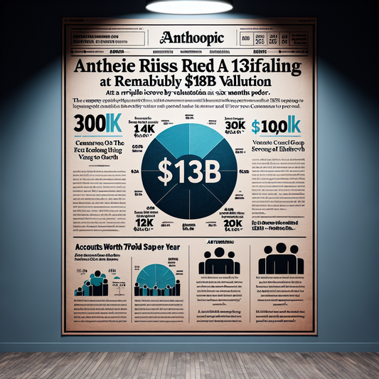 "Anthropic multiplie par 3 sa valeur en six mois, se valorisant à 183 milliards de dollars après avoir levé 13 milliards"
