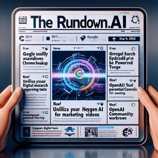 "Dernières innovations IA : Google sauve Chrome, améliore Siri et de nouveaux outils disponibles!"