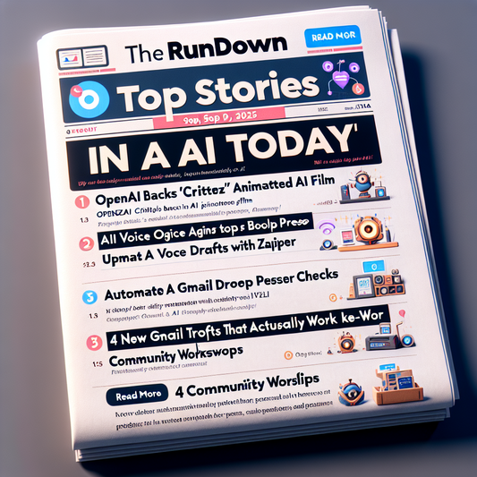 "OpenAI soutient un film animé AI; les agents vocaux AI perfectionnent les contrôles de tension; Automatisation des brouillons Gmail avec Zapier; l'IA crée des invites efficaces pour les lecteurs et bien plus encore!"
