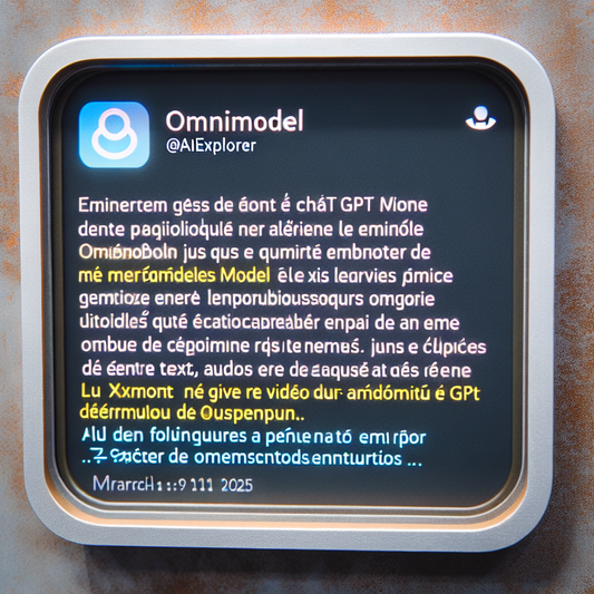 "Découvrez Omnimodel: Le nouvel outil révolutionnaire qui permet à ChatGPT d'interagir avec le texte, l’audio, les images et vidéos!"