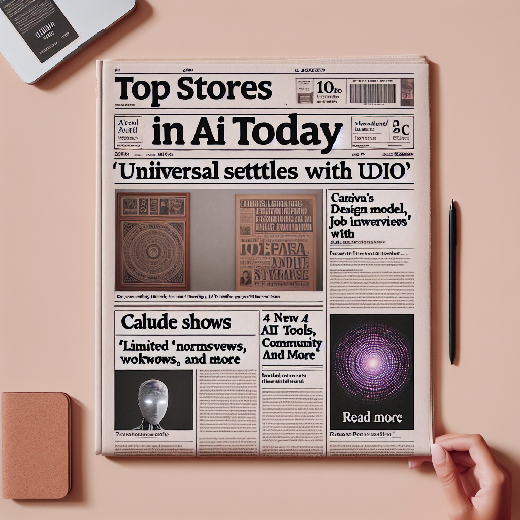 "Universal s'associe à Udio, préparez vos entretiens d'embauche avec NotebookLM: le meilleur de l'IA aujourd'hui!"