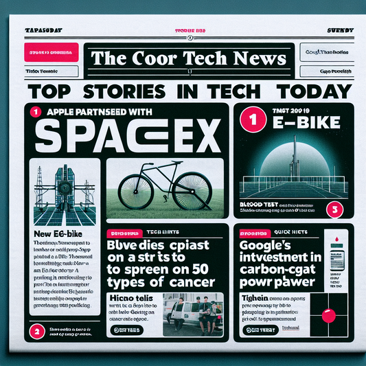 "Aujourd'hui en tech: Apple s'associe à SpaceX, Rivian dévoile un nouveau e-bike, un test sanguin détecte 50 types de cancers, Google investit dans l'énergie à captage de carbone"