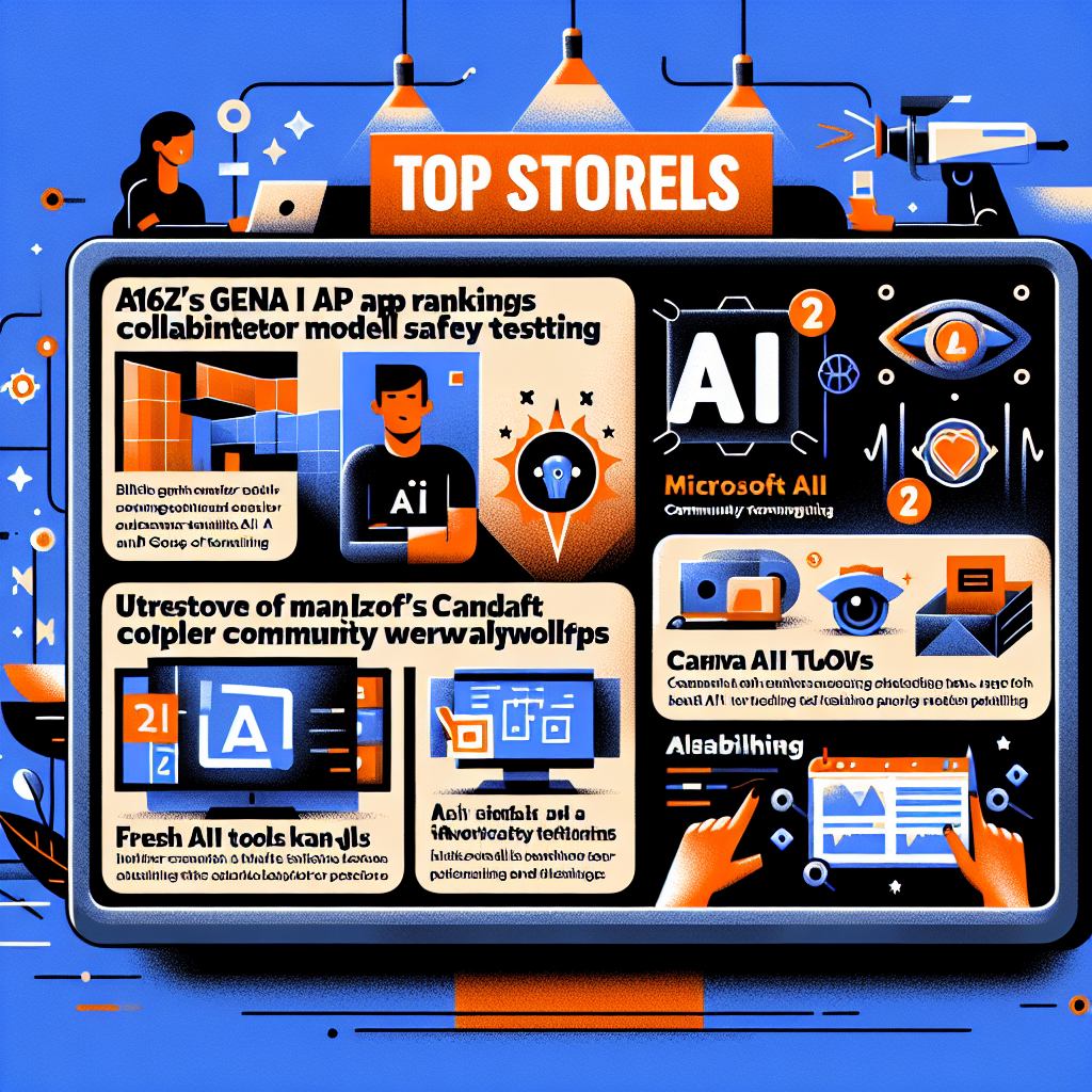 "AI aujourd'hui: Classement des applications A16z GenAI, sécurité des modèles par les géants de l'IA, présentations stylées avec Canva AI et Microsoft Copilot AI s'invite sur nos TV!"