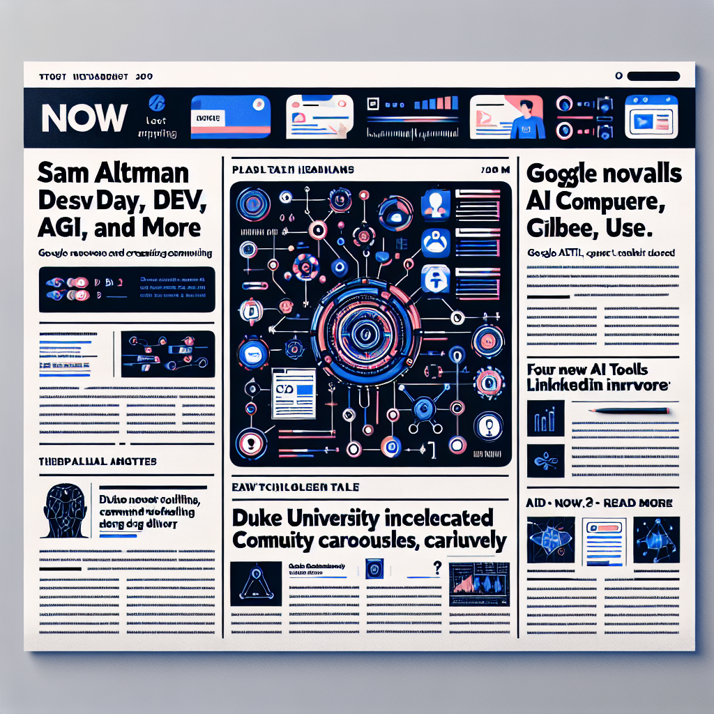 "IA : Les Nouveautés du Jour - Entrevue avec Sam Altman, Lancement de Gemini 2.5 par Google, Intégration de ChatGPT à LinkedIn, Découverte de Duke pour une Livraison de Médicaments plus Intelligente et Plus Encore !"