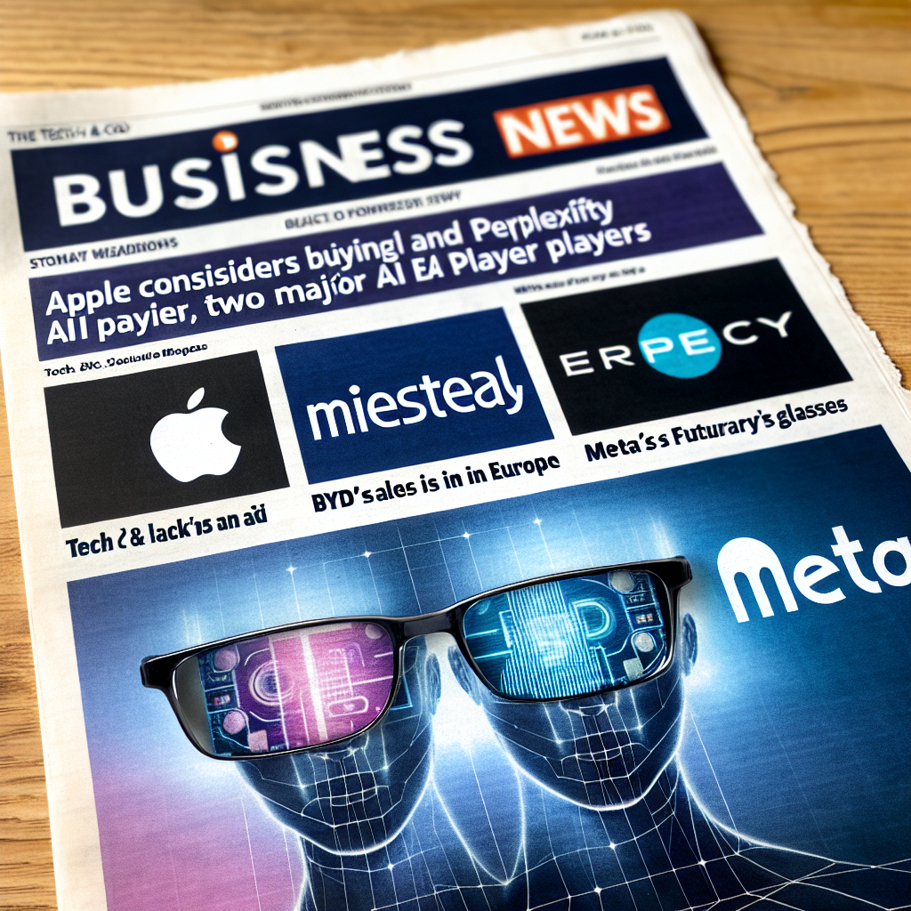 "Apple prêt à décupler son IA en rachetant Mistral et Perplexity, BYD s'implante en Europe et Meta révolutionne avec ses lunettes futuristes!"