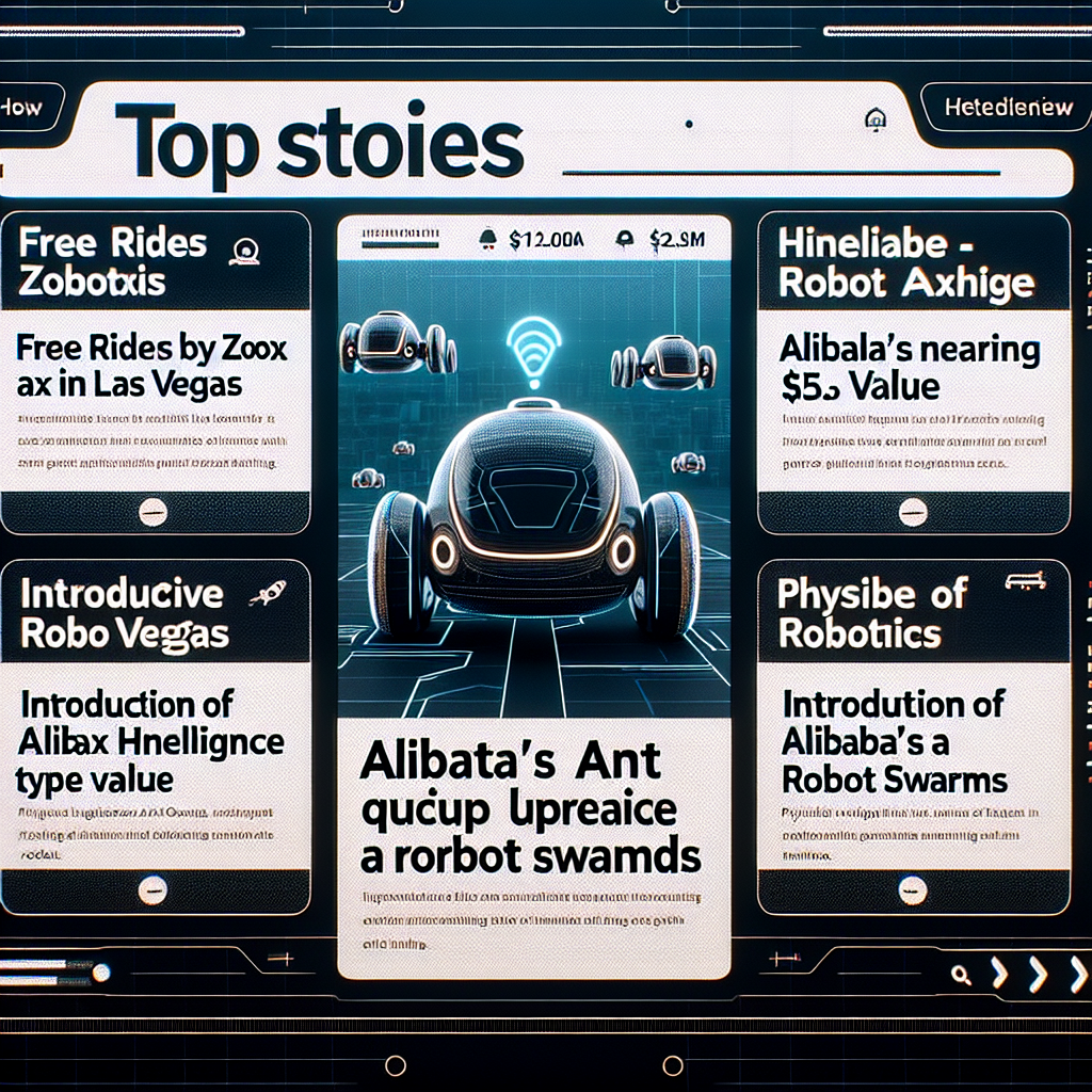 "Zoox lance des taxis robots gratuits à Vegas, Ant Group d'Alibaba dévoile son premier humanoïde, et Hive Robotics lève 2,3M$ pour ses essaims de robots : toutes les dernières nouvelles du monde de la robotique !"
