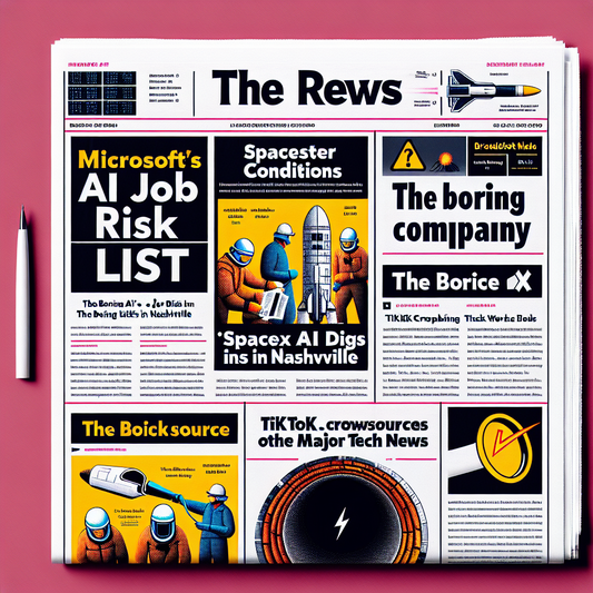 Aujourd'hui dans la Tech : Risques d'emplois par l'IA de Microsoft, SpaceX critiquée, TikTok se lance dans la vérification des faits !