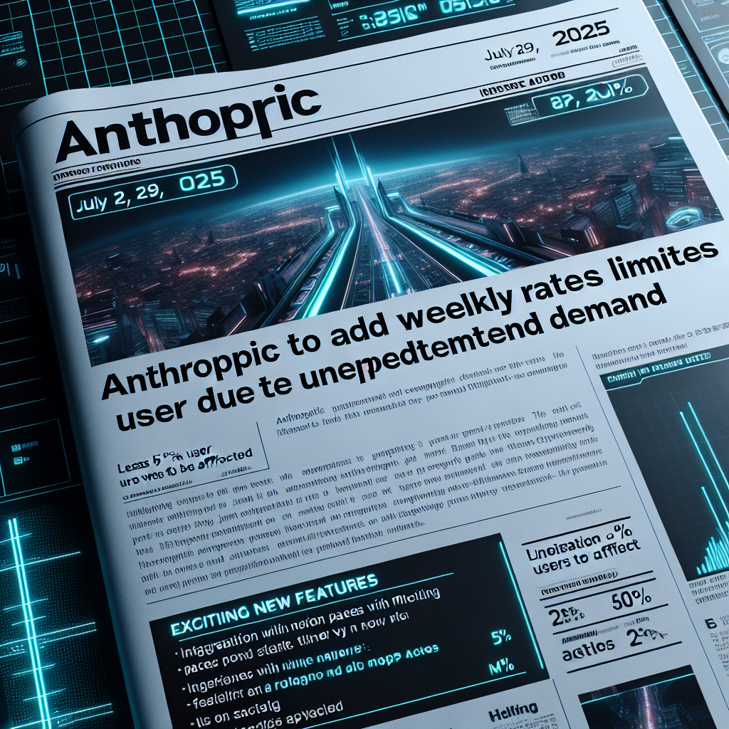 "Anthropic limite le taux hebdomadaire pour les utilisateurs Pro et Max suite à une demande sans précédent: moins de 5% des utilisateurs actuels affectés"