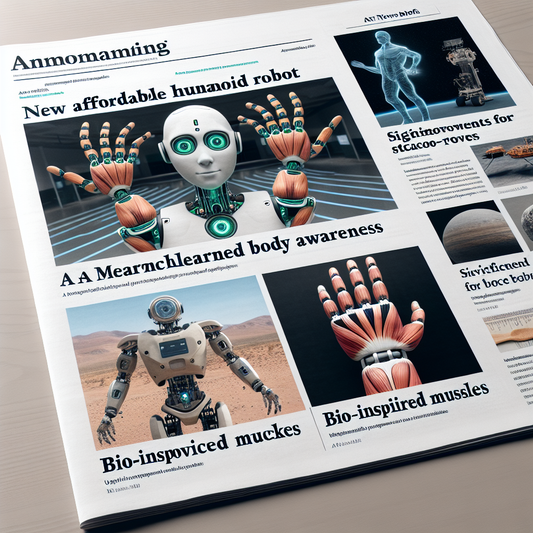 "Révolution Robotique: Humanoïde à moins de 6K$, tactile par auto-conscience, avancées en espace et biomimétisme!"