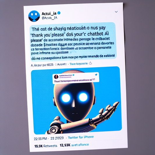 "La Diplomatie avec l'IA : Le Coût Surprenant des Politesse en Dialogue avec ChatGPT d'OpenAI"